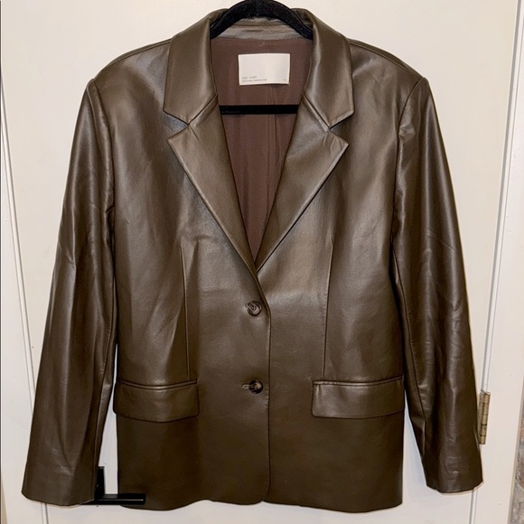 Oak + Fort Vegan Leather Blazer - Picture 1 of 5